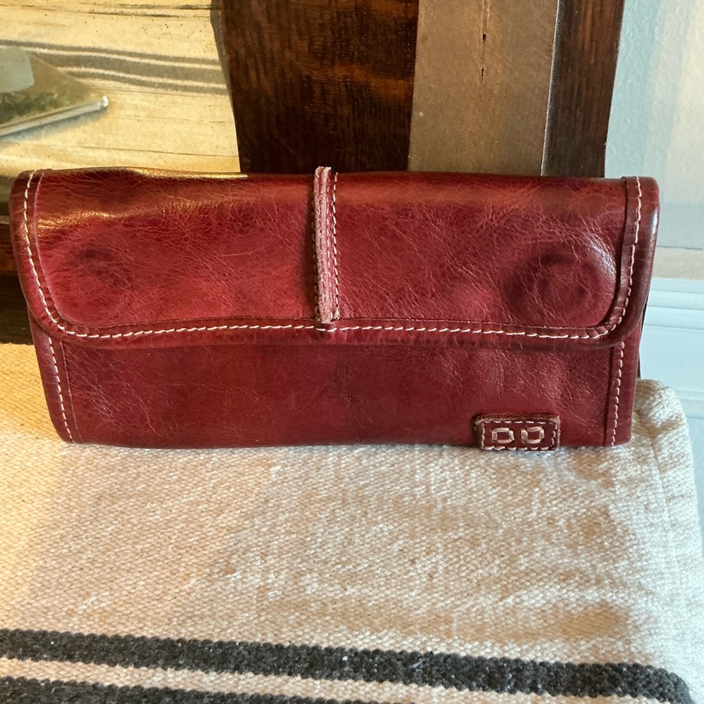 NWOT Bed Stu Leather Canton Wallet Clutch Cherry Lacquer DD MSRP $169 - Picture 11 of 12
